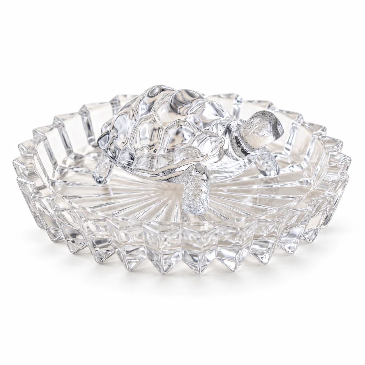 Crystal Turtle with Glass Plate